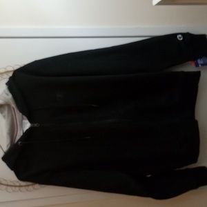 Champion Men's Black Fleece Zip Front Sweater With Hood Size Medium